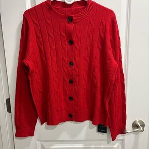 Red Cable Knit Sweater